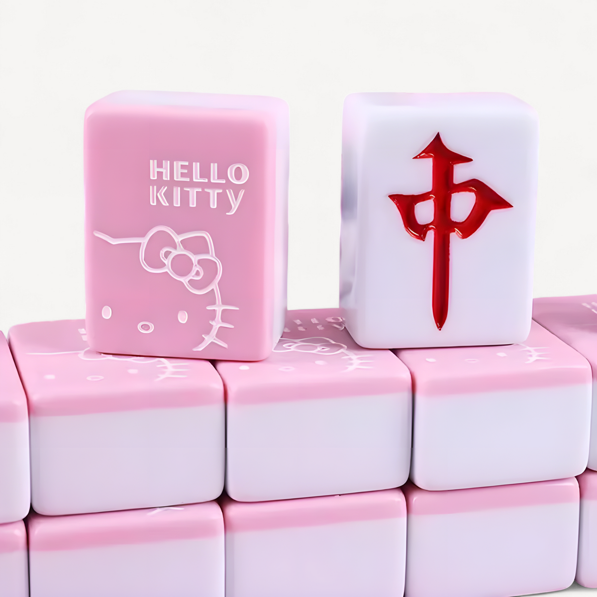 Small 26mm Sanrio Melody Mahjong Set with Numbers Kuromi Pochacco Hello Kitty Puzzle Board Game Chess Cards Friends Family Gift (kuromi mahjong set)