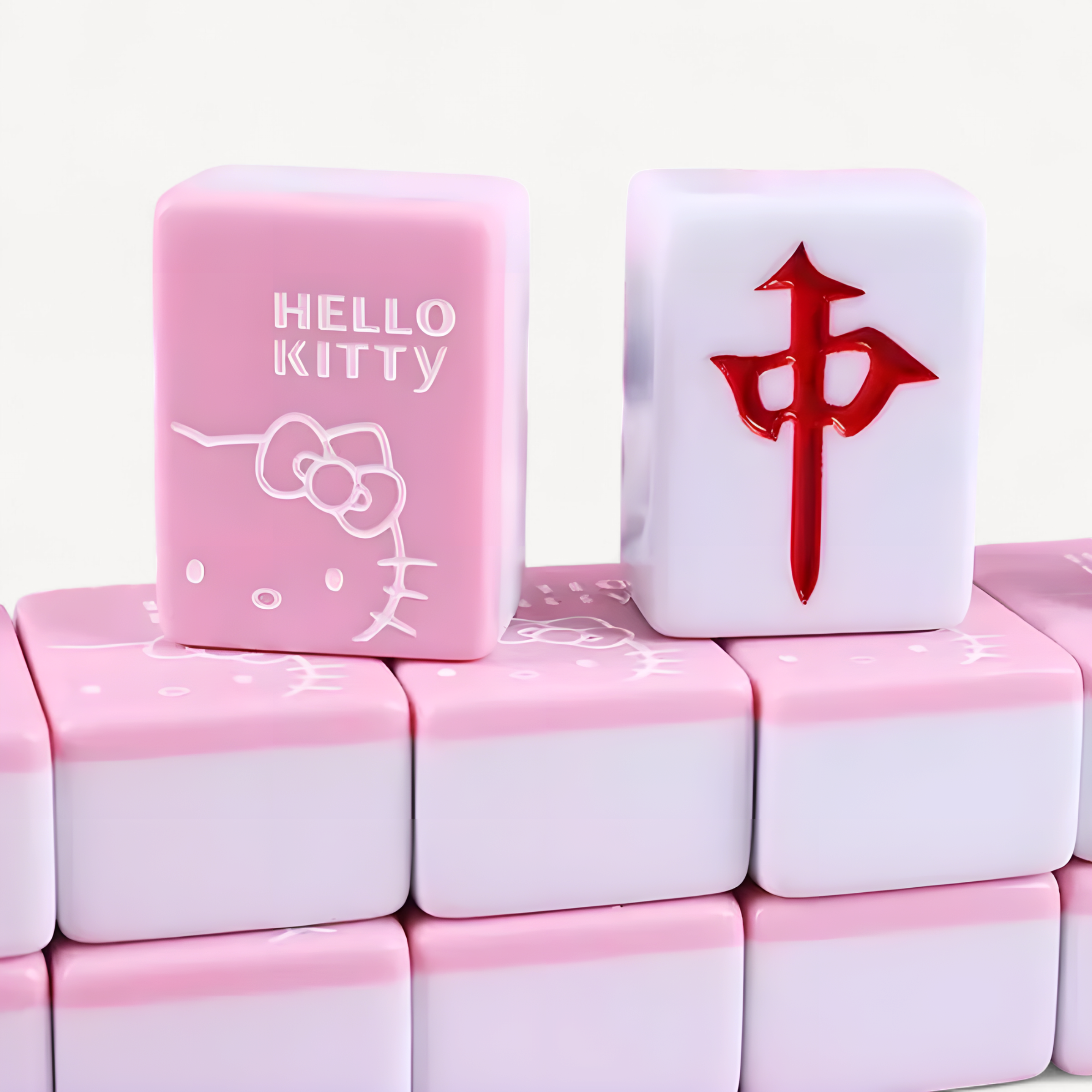 Small 26mm Sanrio Melody Mahjong Set with Numbers Kuromi Pochacco Hello Kitty Puzzle Board Game Chess Cards Friends Family Gift (kuromi mahjong set)