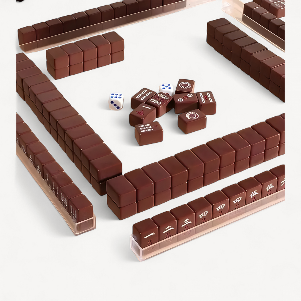 Small Mahjong Set Portable Mahjong Board Games For Adults Traditional Chinese Mahjong Tiles Outdoor Dormitory Travel Game (outdoor mahjong set)