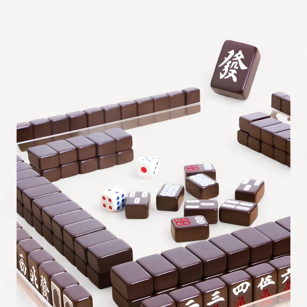 Small Mahjong Set Portable Mahjong Board Games For Adults Traditional Chinese Mahjong Tiles Outdoor Dormitory Travel Game (outdoor mahjong set)