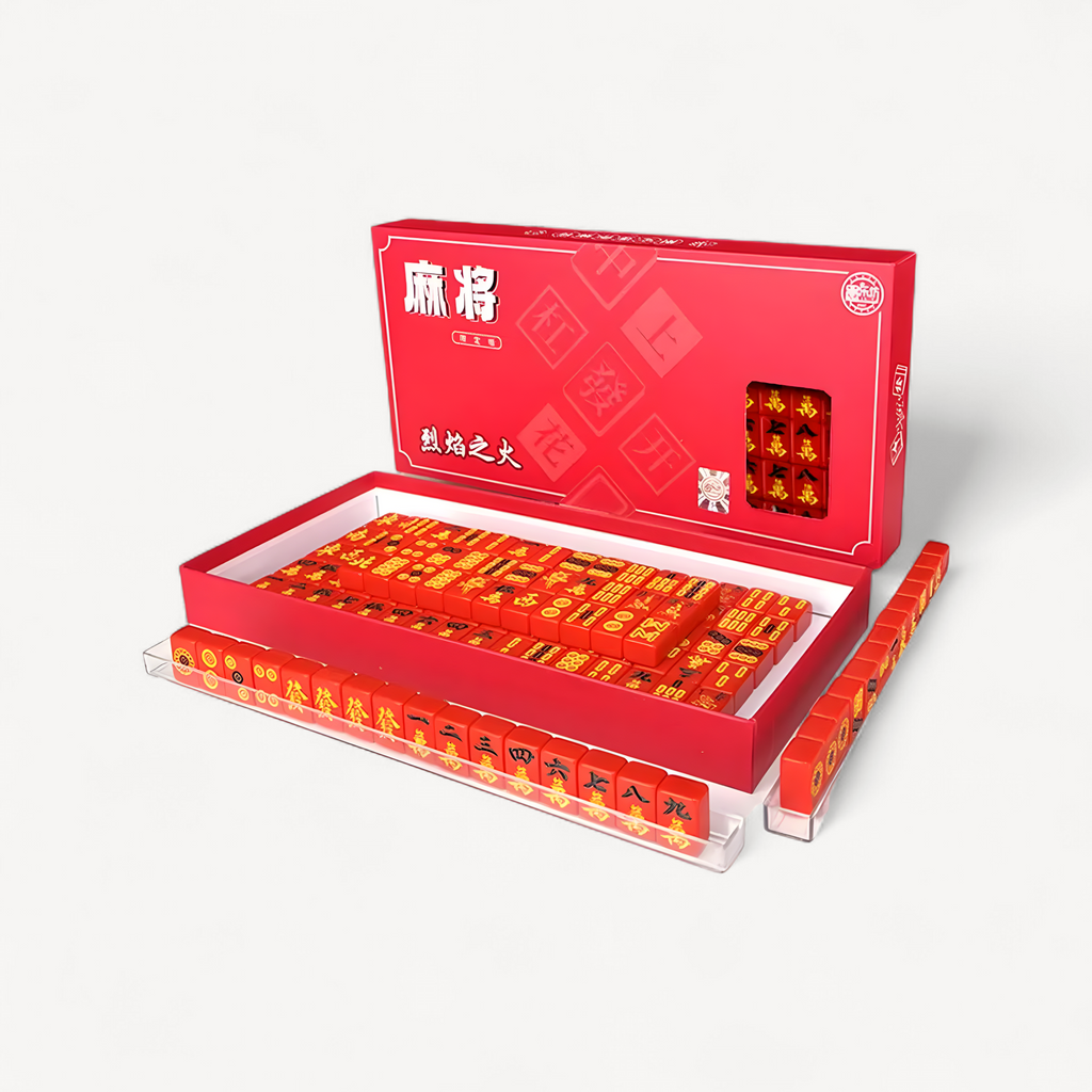 Small Mahjong Set Portable Mahjong Board Games For Adults Traditional Chinese Mahjong Tiles Outdoor Dormitory Travel Game (outdoor mahjong set)