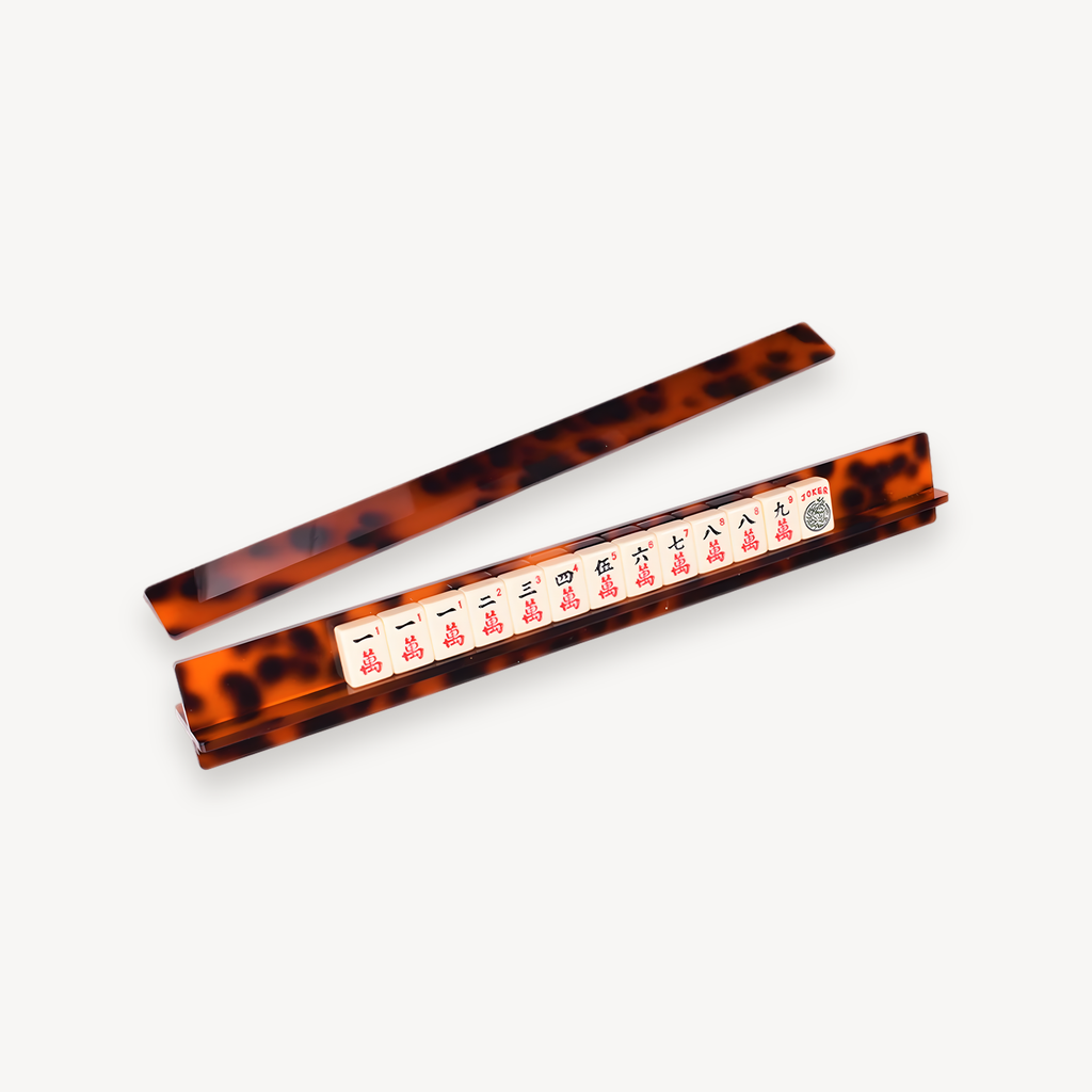 Tortoise-Shell Acrylic Mahjong Rack With Fully Detachable Magnetic Pushers Family Game Night Fun（Product Is Sold Separately） (mahjong rack detachable pusher)