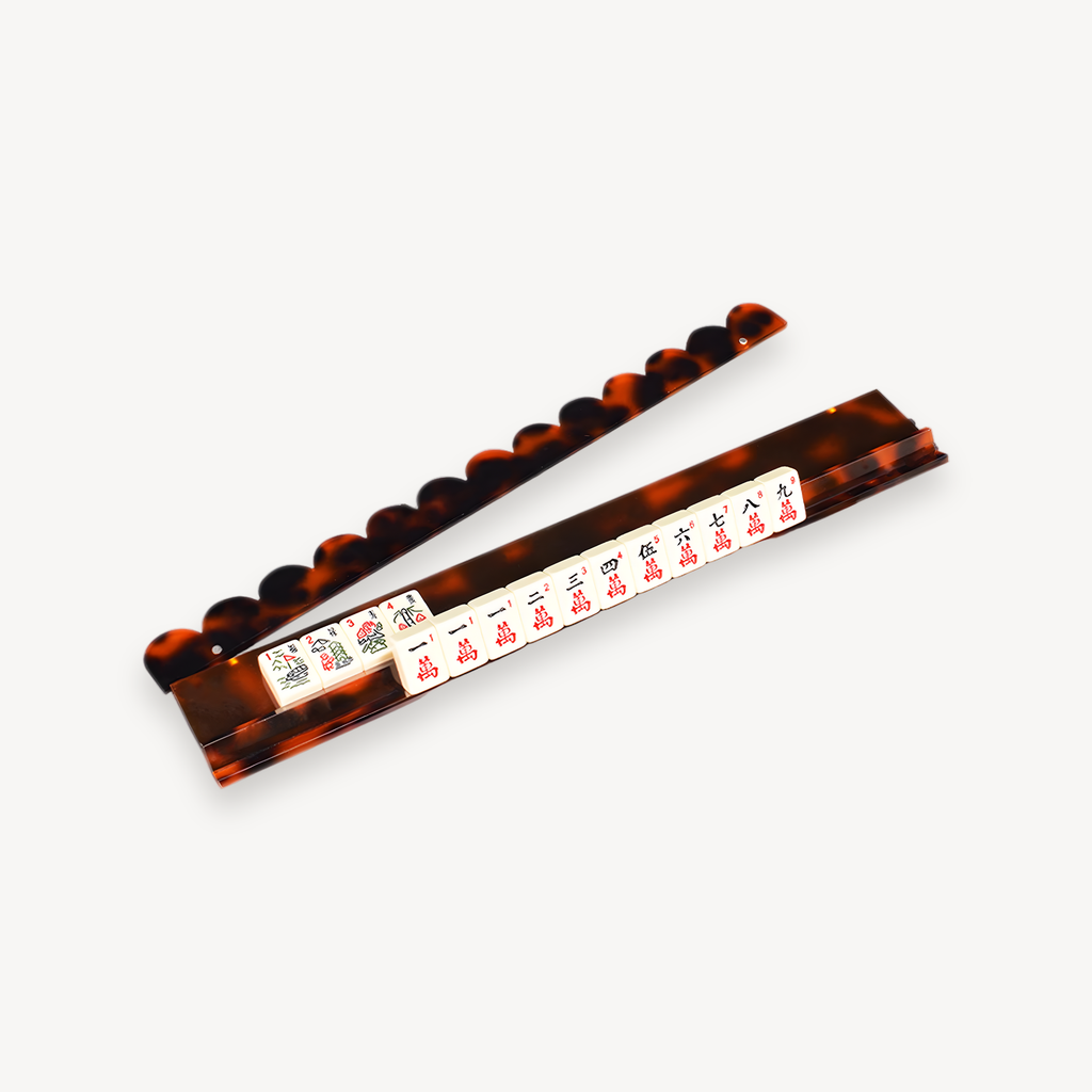 Tortoise-Shell Acrylic Mahjong Rack With Fully Detachable Magnetic Pushers Family Game Night Fun（Product Is Sold Separately） (mahjong rack detachable pusher)