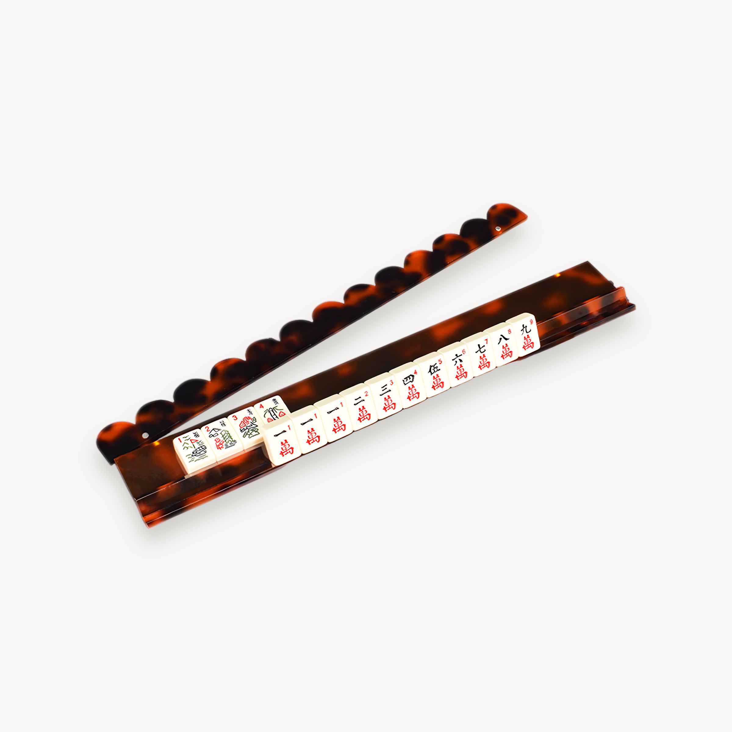 Tortoise-Shell Acrylic Mahjong Rack With Fully Detachable Magnetic Pushers Family Game Night Fun（Product Is Sold Separately） (mahjong rack detachable pusher)