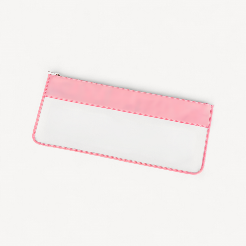 Transparent PVC Window Nylon Top Mahjong Tiles Storage Bag Large Capacity Clear Vinyl Flat Zipper Mahj Bag Stitched Mahjong Bag (clear mahjong tile bag)