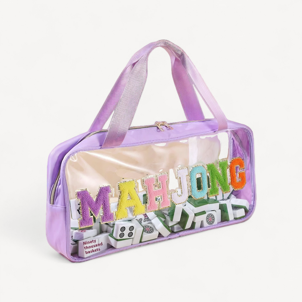 〔W〕Mahjong Tile Bag Waterproof Large Mahjong Tile Holder Portable Organizer Case For Business Studio Home Travel Adults Teens (mahjong tile organizer bag)